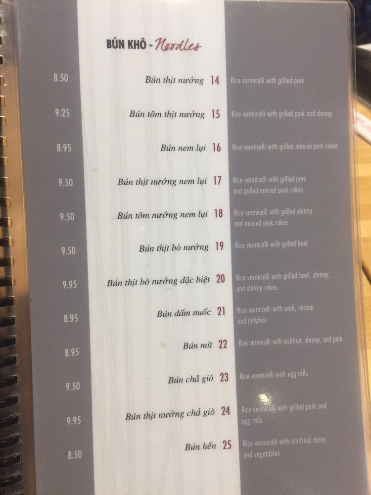 Restaurant menu page 3