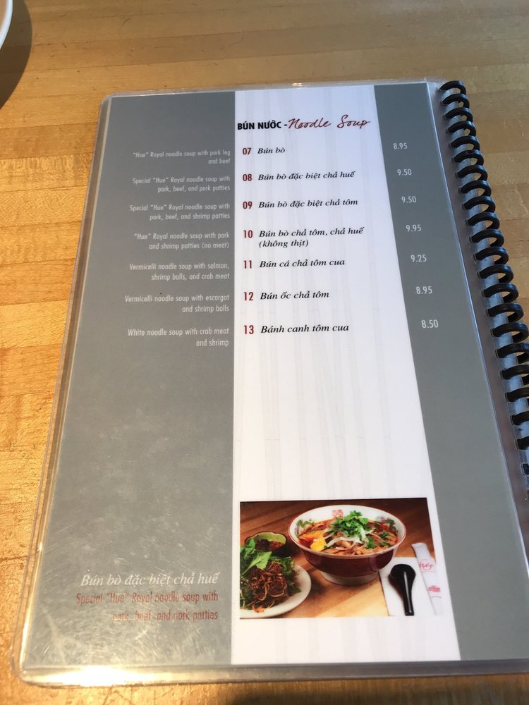 Restaurant menu page 2